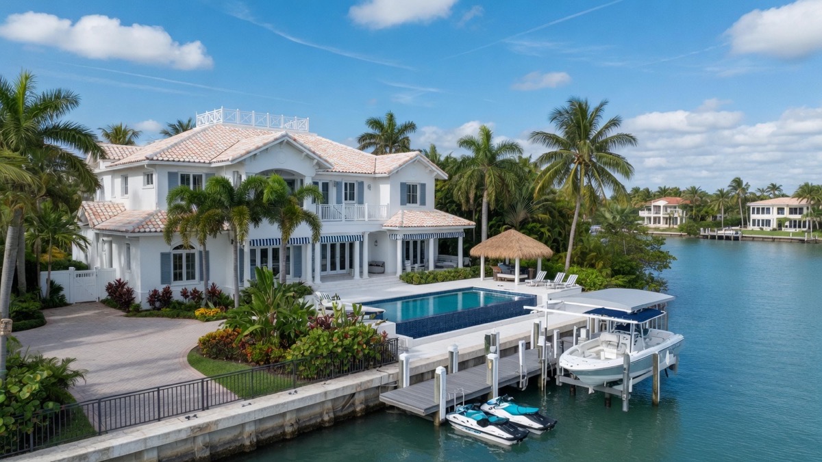 Luxury waterfront home with private dock